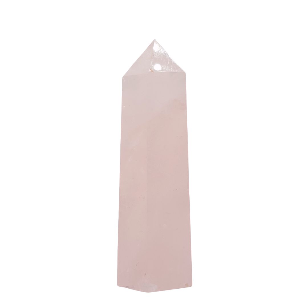 Punta Generador Cuarzo Rosa Natural 51 a 55 g 6.6 cm Altura