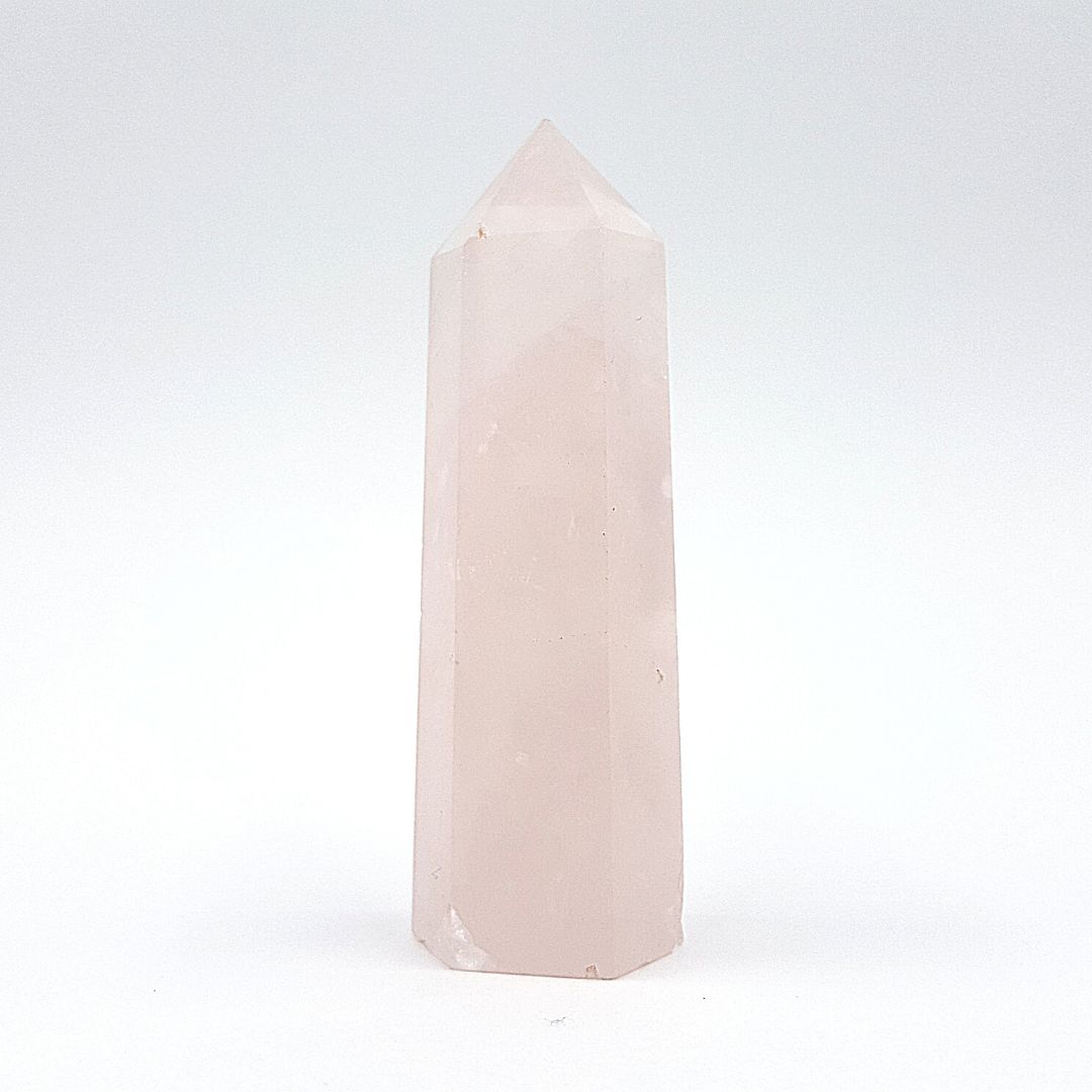 Punta Generador Cuarzo Rosa Natural 51 a 55 g 6.6 cm Altura
