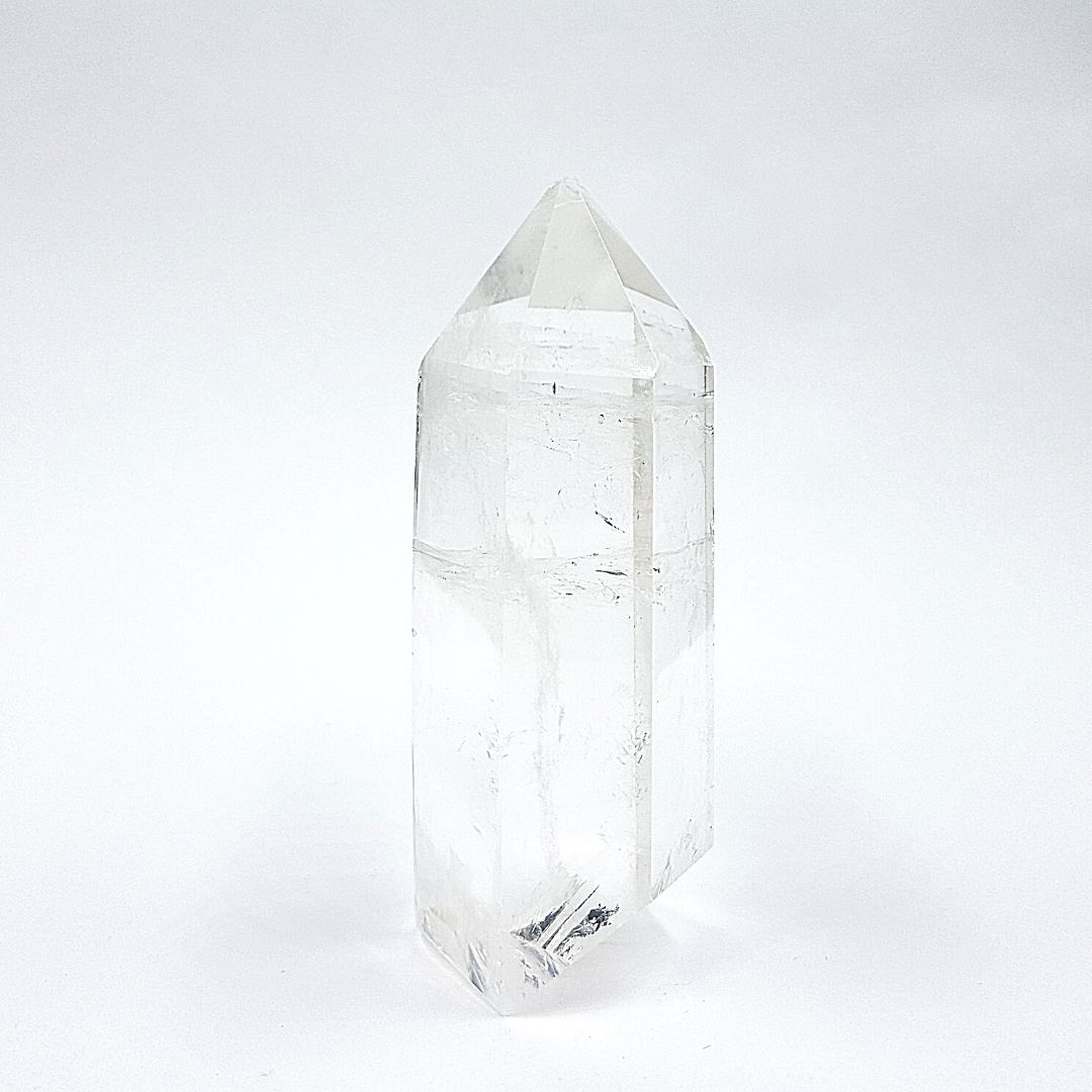 Cuarzo Blanco Cristal Punta Generador 107 a 122 g * 7.6 - 8.2 cm Altura
