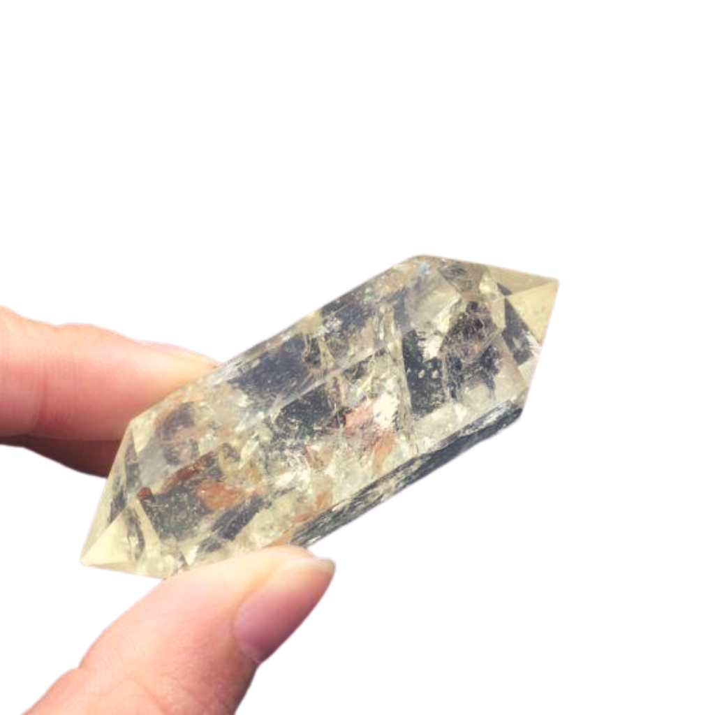 Cuarzo Citrino Natural Vara Doble Punta 38-45 gr 6.5 cm largo