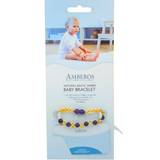 Pulsera Ámbar para Bebé con Cuarzo Amatista. Certificado Dentición