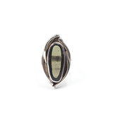 Anillo de Auténtica Moldavita pulida. Plata 925. Medida 8.5. Mod 395