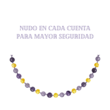 Collar Ámbar para Bebé con Jade y Cuarzo Amatista Dentición Cert. Autenticidad