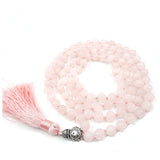 Japa Mala Cuarzo Rosa 8 mm.108 cuentas Meditación