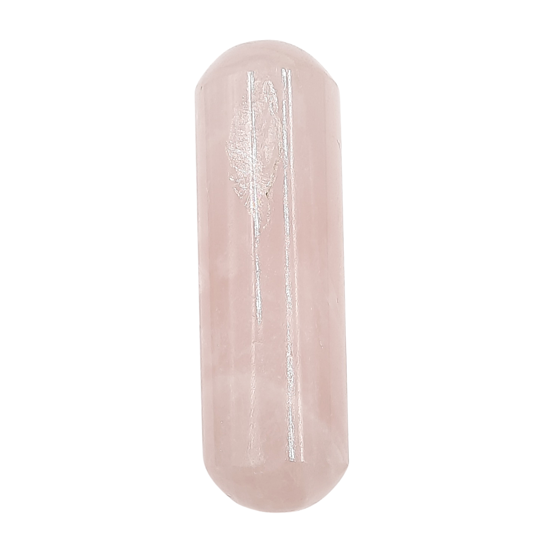 Vara de Cuarzo Rosa Punta para masaje 6 a 7 cm