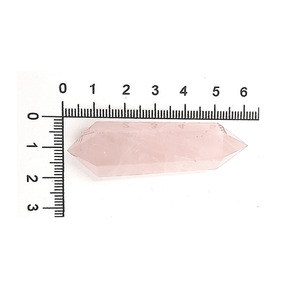 Vara de Cuarzo Rosa Doble Punta Tallada 5 - 6 cm