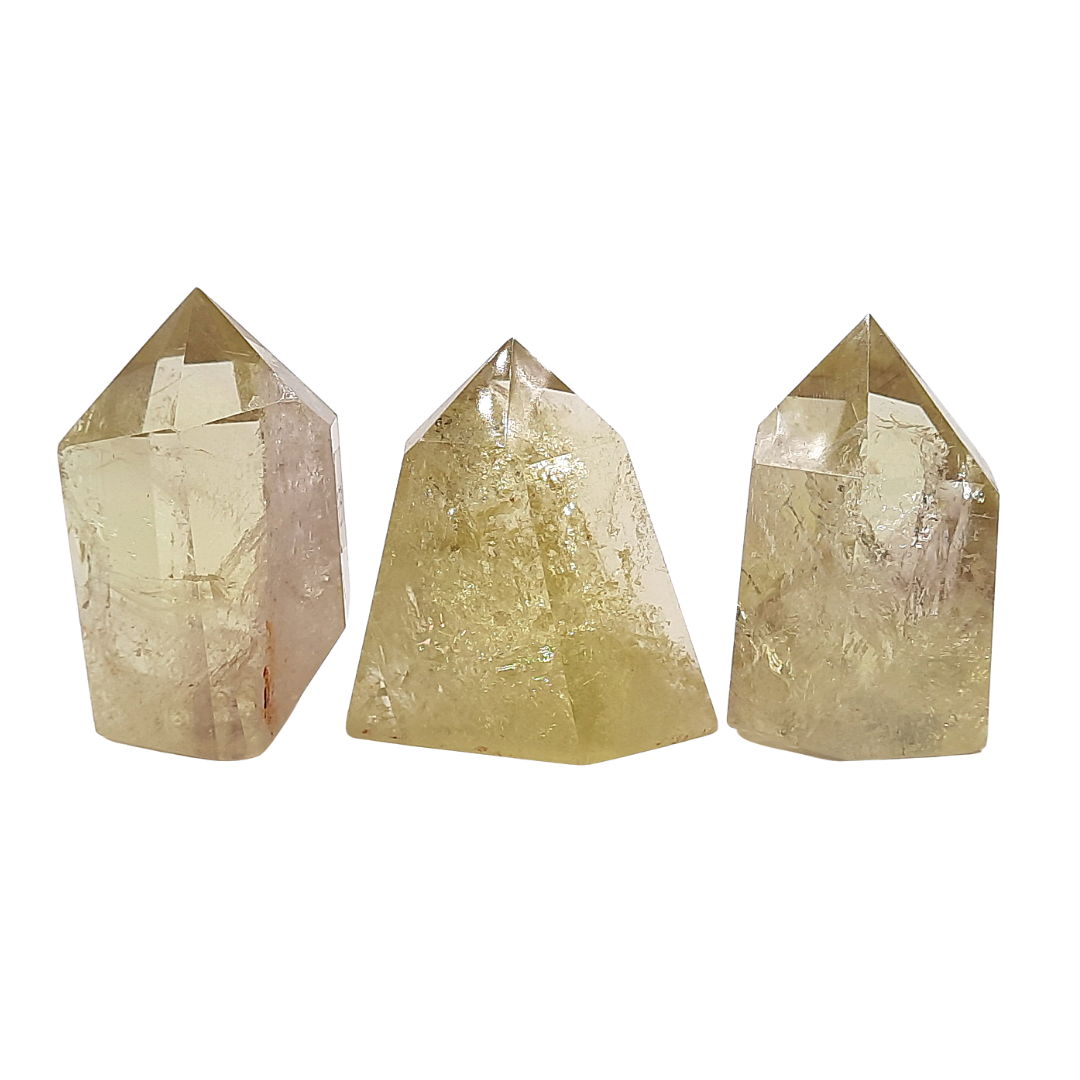 Punta Generador de Cuarzo Citrino Natural  75 g y 5 cm altura