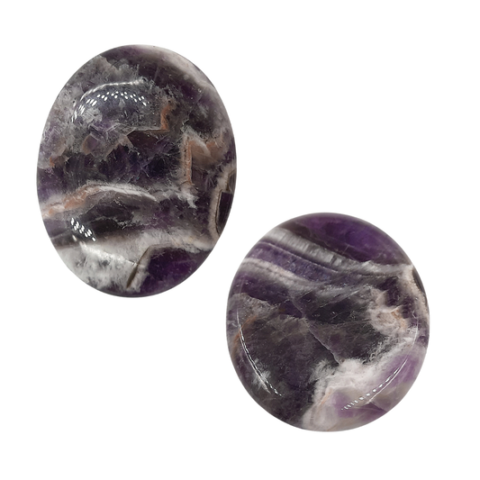 Amatista  Chevron "Worry Stone"  4.5 cm  x  3.5 cm