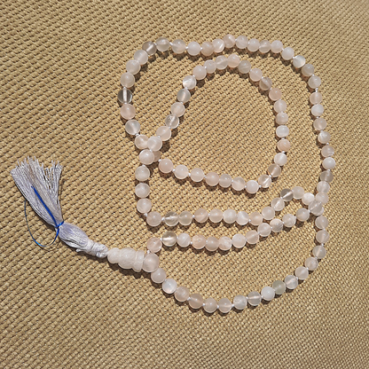 Japa Mala Piedra Luna 108 cuentas de 5 mm Meditación