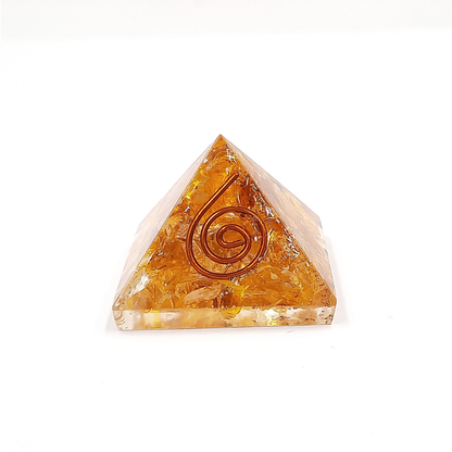 Mini Pirámide de Orgón con Cuarzo Citrino 3 cm x 2.4 cm