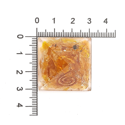 Mini Pirámide de Orgón con Cuarzo Citrino 3 cm x 2.4 cm
