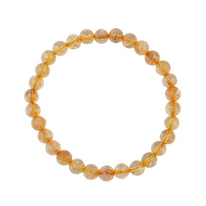 Pulsera de Cuarzo Citrino 6 mm. Prosperidad y Abundancia