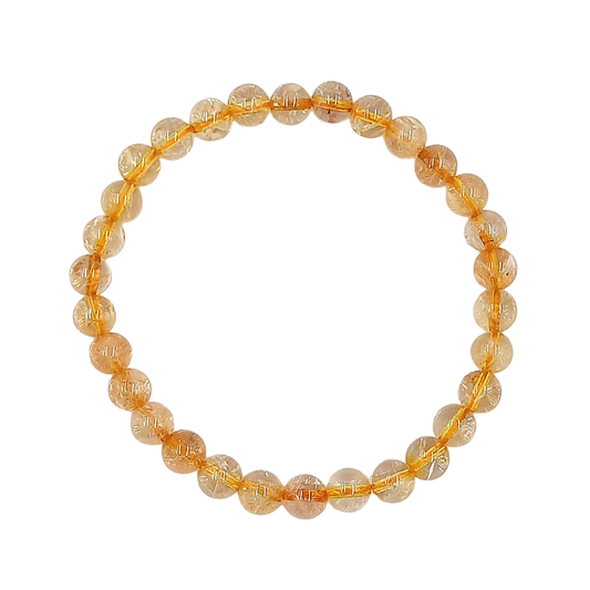 Pulsera de Cuarzo Citrino 6 mm. Prosperidad y Abundancia