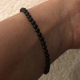 Pulsera Turmalina Negra Cuentas de 4 mm. Protección - Caleidoscopio