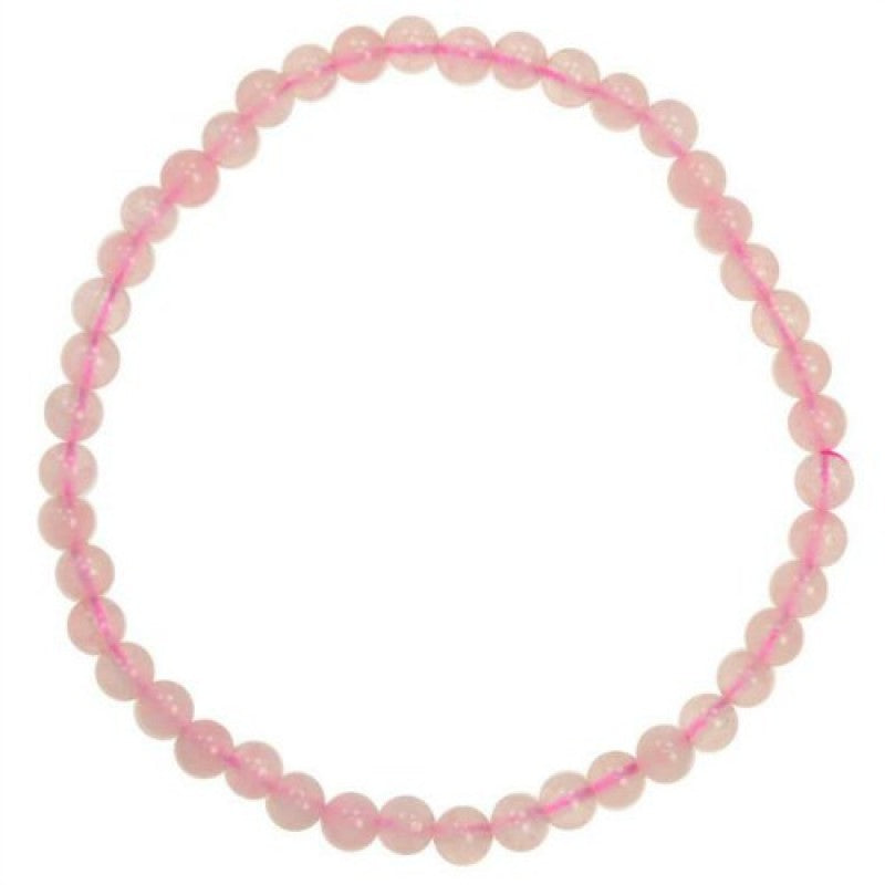Pulsera Cuarzo Rosa Cuentas de 4 mm. Inspiración, compasión, amor - Caleidoscopio