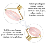 Rodillo Primera Calidad Cuarzo Rosa Masaje Facial Antiedad Relajación - Caleidoscopio