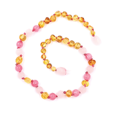 Collar Ámbar para Bebé con Jade y Cuarzo Rosa Dentición Certificado Autenticidad