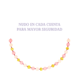 Collar Ámbar para Bebé con Jade y Cuarzo Rosa Dentición Certificado Autenticidad