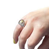 Anillo de Cuarzo Citrino Pulido. Plata 925 Med 7.5 Mod. 354