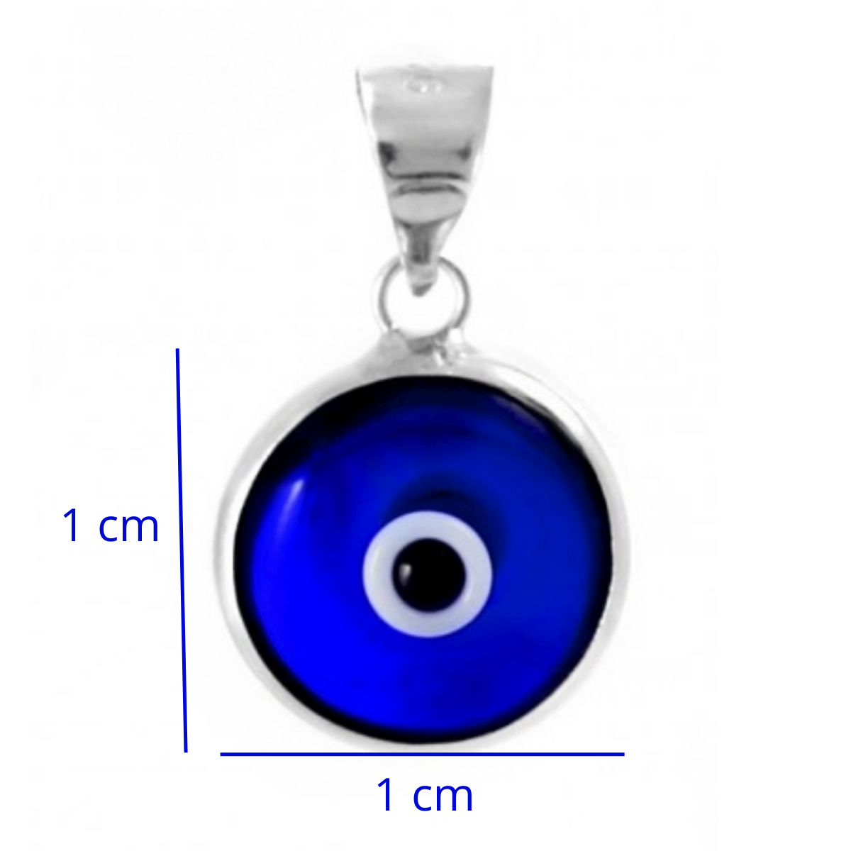 Dije Ojo Turco de Plata 925 con Cristal Azul Marino. Hecho en Turquía