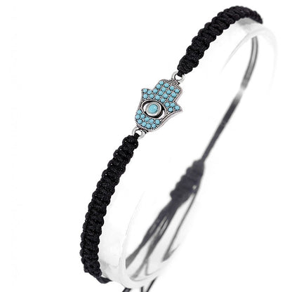 Pulsera Hilo y Hamsa de Nano Turquesa Ajustable Niños y Adultos Hecho en Turquía - Caleidoscopio