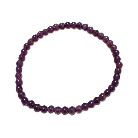 Pulsera Lepidolita Purpura 4 mm. Ansiedad Insomnio Estrés - Caleidoscopio