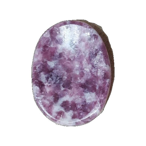 Lepidolita en Mica "Worry Stone" Piedra calmante 3.5 x 2.8 cm aproximadamente - Caleidoscopio