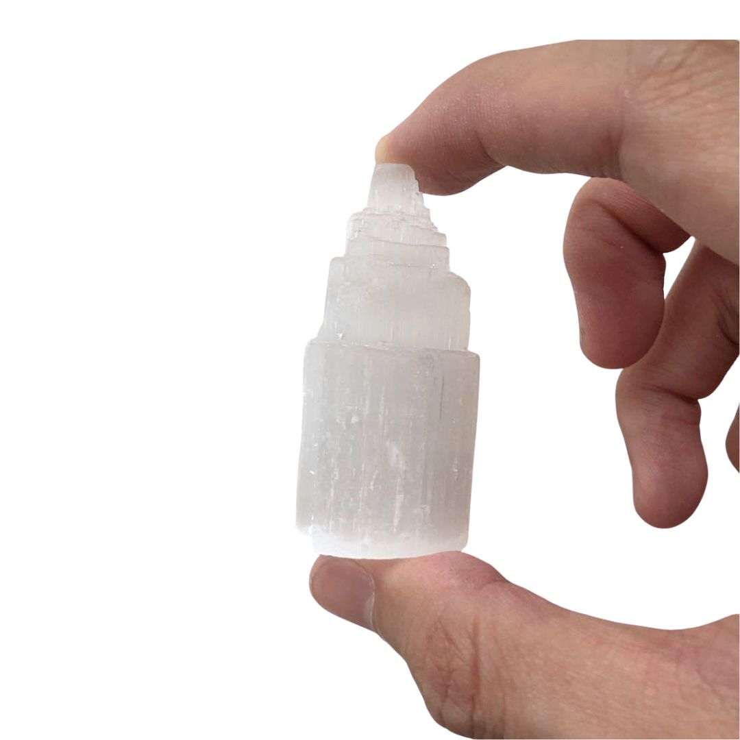 Mini Castillo de Selenita 6 cm Protege tu energía. Claridad mental