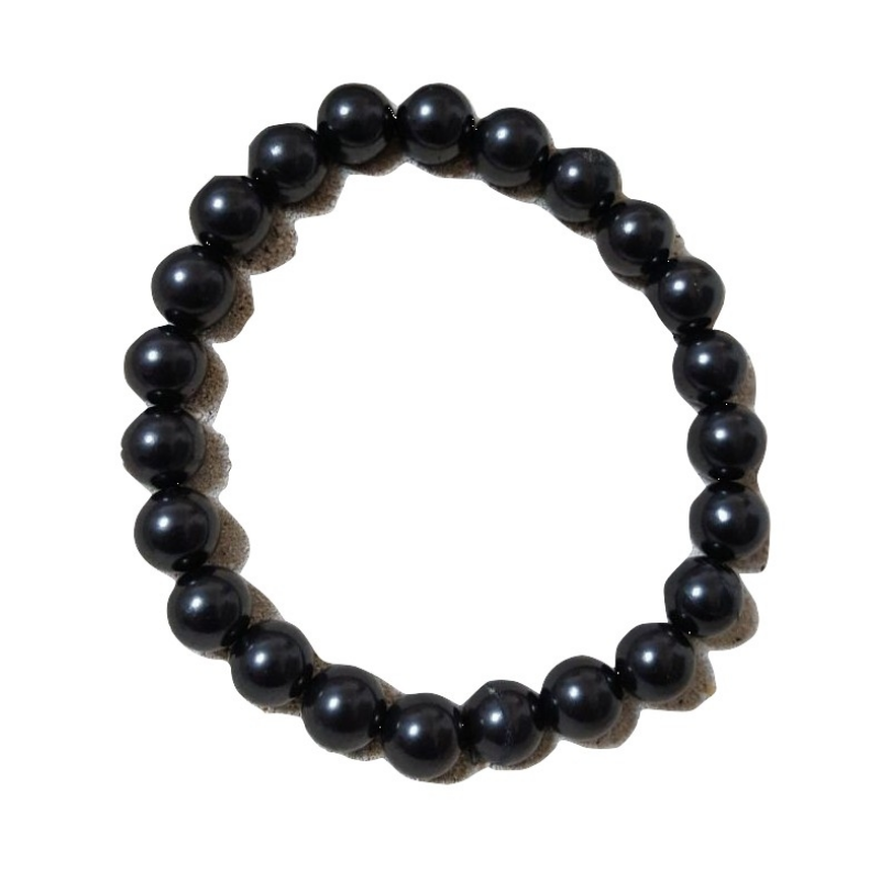 "Shungite" Pulsera Shunguita cuentas 7.5 mm Sanación Protección - Caleidoscopio