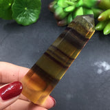 Fluorita Amarilla Natural Vara 58 - 75 gr 8 cm Sanación Aprendizaje Estructura - Caleidoscopio