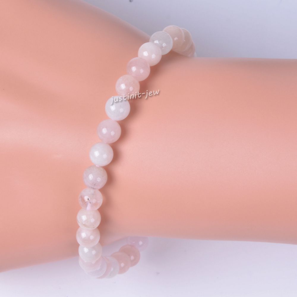 Pulsera de Morganita Rosa de 6 mm Vibración del amor - Caleidoscopio