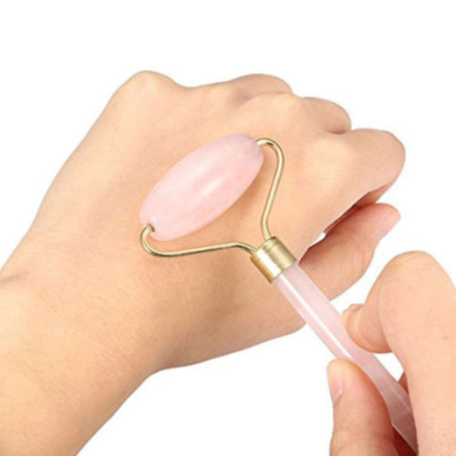 Rodillo Primera Calidad Cuarzo Rosa Masaje Facial Antiedad Relajación - Caleidoscopio