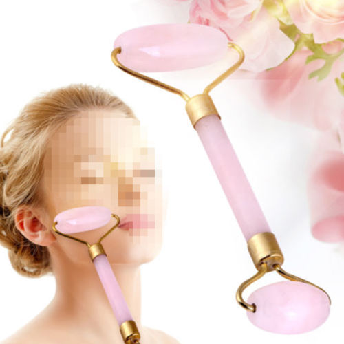 Rodillo Primera Calidad Cuarzo Rosa Masaje Facial Antiedad Relajación - Caleidoscopio