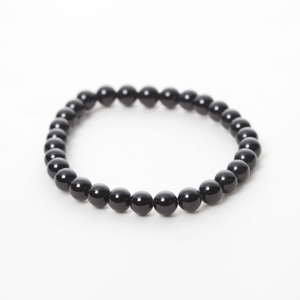 Pulsera Turmalina Negra Cuentas de 6 mm. Protección - Caleidoscopio