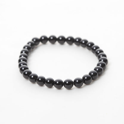 Pulsera Turmalina Negra Cuentas de 6 mm. Protección - Caleidoscopio